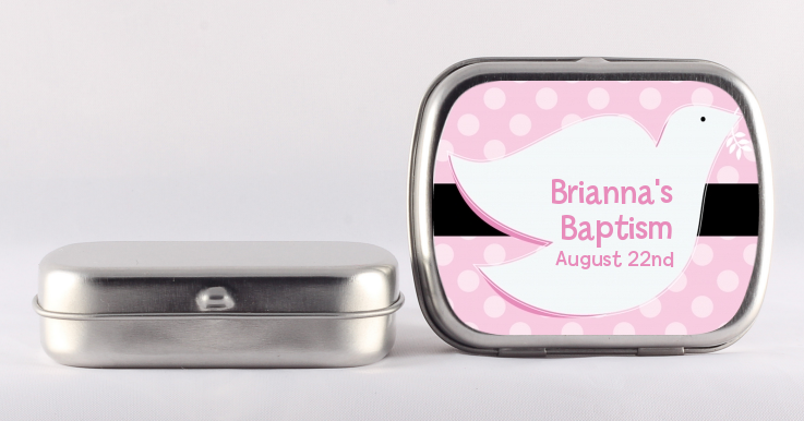 Dove Pink - Personalized Baptism / Christening Mint Tins