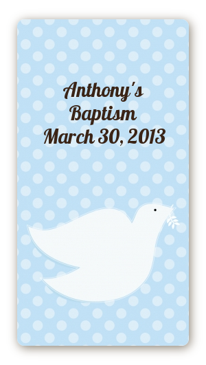 Dove Blue - Custom Rectangle Baptism / Christening Sticker/Labels