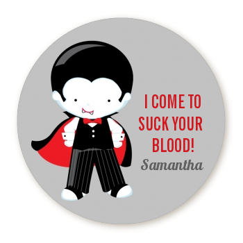 Dracula - Round Personalized Halloween Sticker Labels