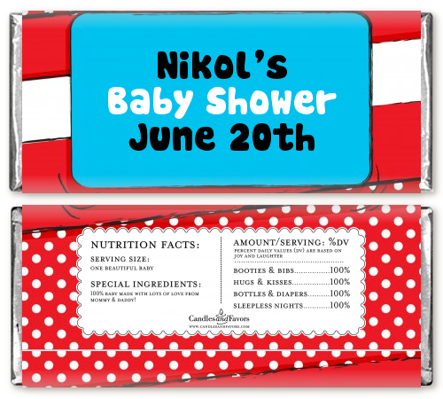 Dr. Seuss Inspired - Personalized Baby Shower Candy Bar Wrappers