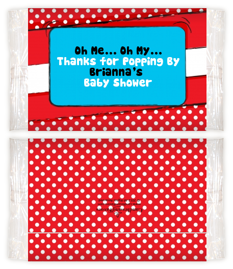 Dr. Seuss Inspired - Personalized Popcorn Wrapper Baby Shower Favors