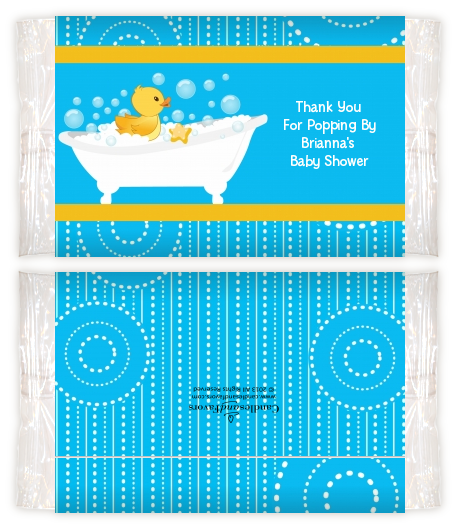 Duck - Personalized Popcorn Wrapper Baby Shower Favors