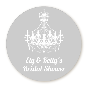Elegant Chandelier - Round Personalized Bridal Shower Sticker Labels