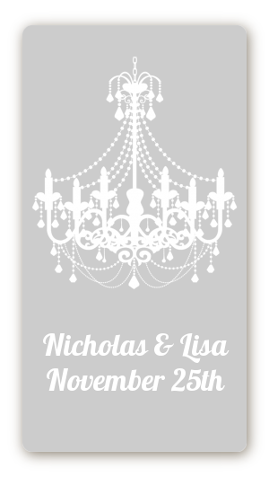 Elegant Chandelier - Custom Rectangle Bridal Shower Sticker/Labels