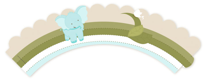 Elephant Baby Blue - Baby Shower Cupcake Wrappers
