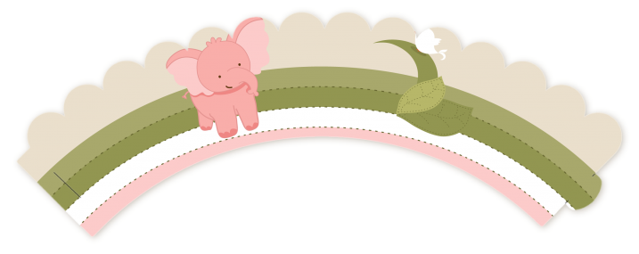 Elephant Baby Pink - Baby Shower Cupcake Wrappers