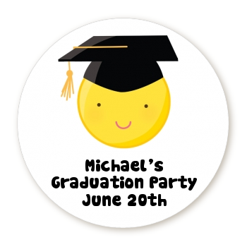 Emoji Graduate - Round Personalized Graduation Party Sticker Labels
