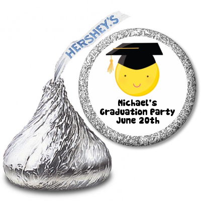 Emoji Graduate - Hershey Kiss Graduation Party Sticker Labels