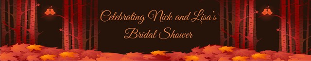 Fall Love Birds - Personalized Bridal Shower Banners