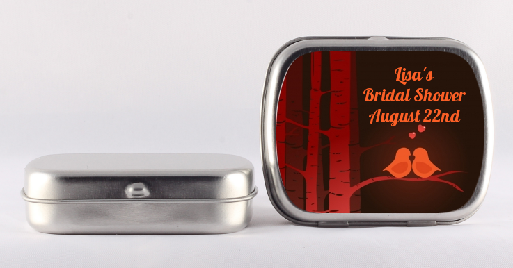 Fall Love Birds - Personalized Bridal Shower Mint Tins