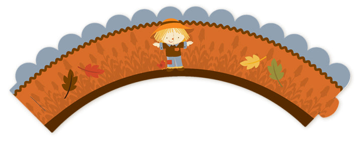 Scarecrow Fall Theme - Baby Shower Cupcake Wrappers