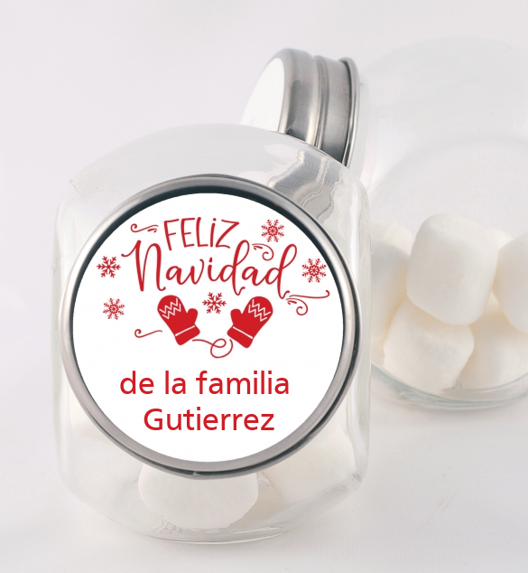 Feliz Navidad - Personalized Christmas Candy Jar
