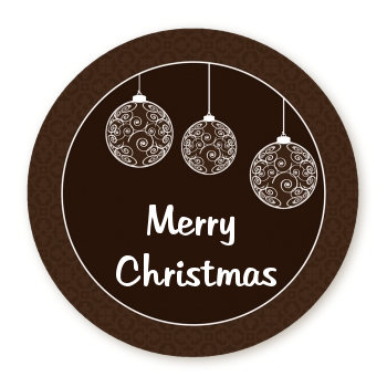 Festive Ornaments - Round Personalized Christmas Sticker Labels