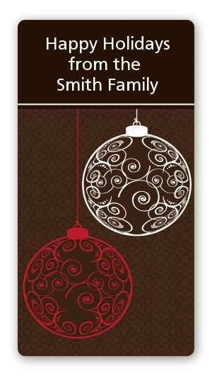Festive Ornaments - Custom Rectangle Christmas Sticker/Labels