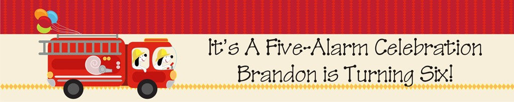 Fire Truck - Personalized Birthday Party Banners