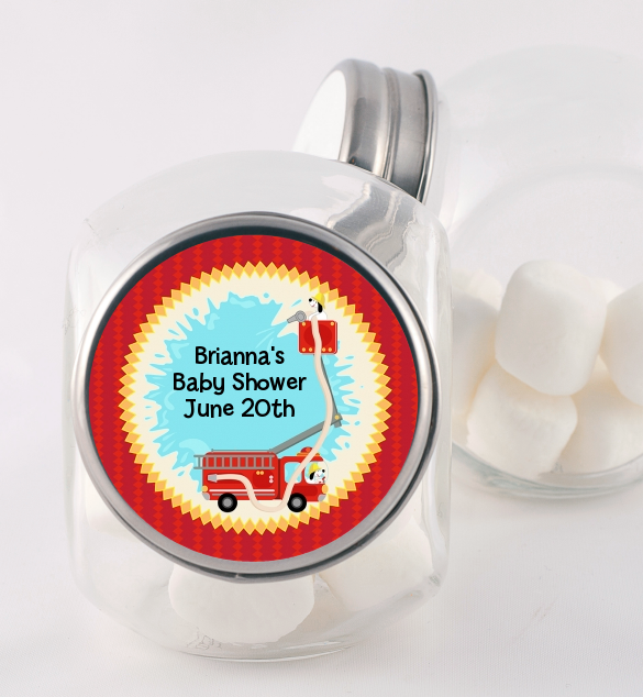 Fire Truck - Personalized Birthday Party Candy Jar