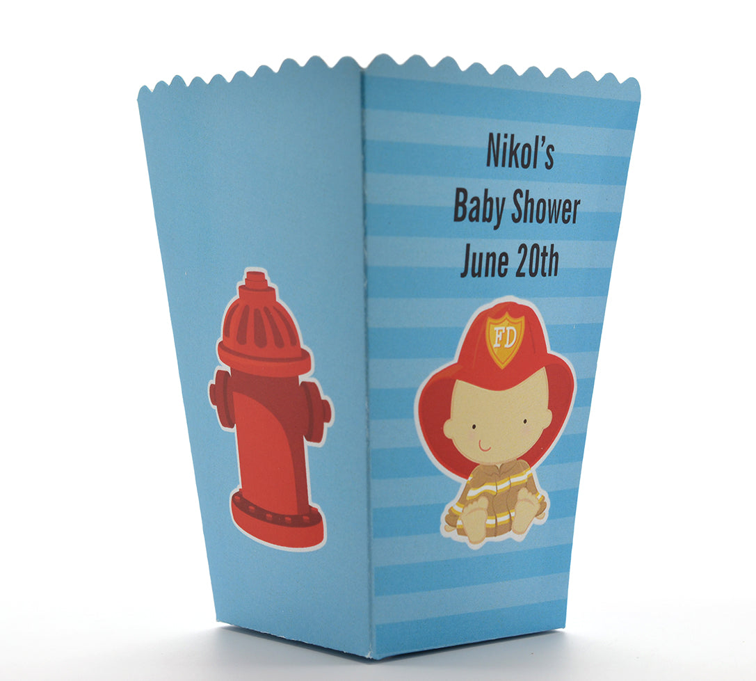Future Firefighter - Personalized Baby Shower Popcorn Boxes