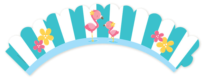 Flamingo - Baby Shower Cupcake Wrappers