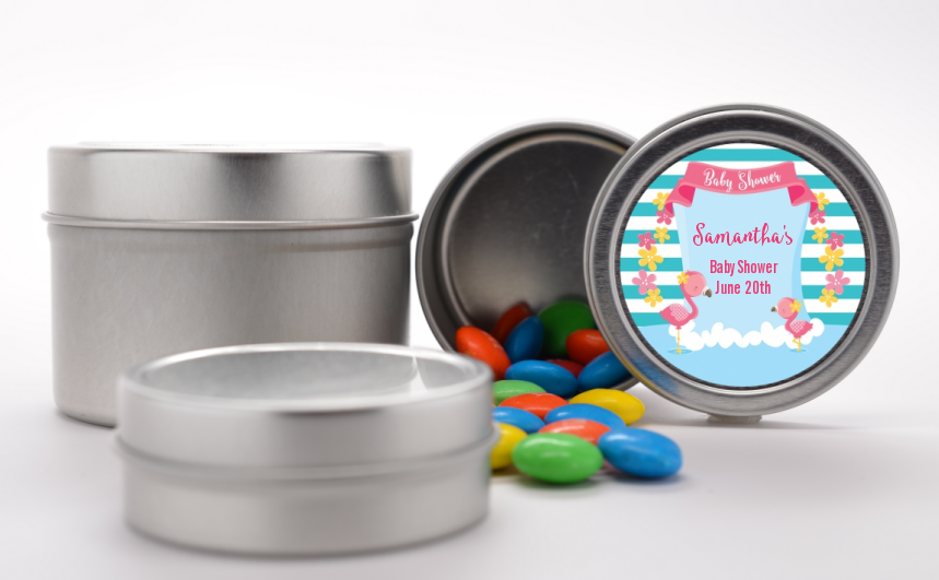 Flamingo - Custom Baby Shower Favor Tins