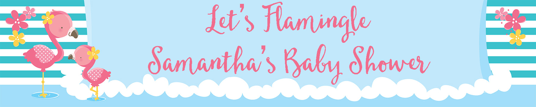 Flamingo - Personalized Baby Shower Banners