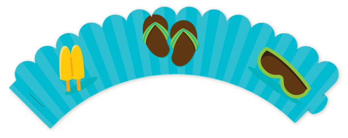 Flip Flops Boy Pool Party - Birthday Party Cupcake Wrappers