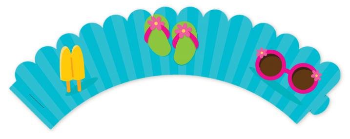 Flip Flops Girl Pool Party - Birthday Party Cupcake Wrappers