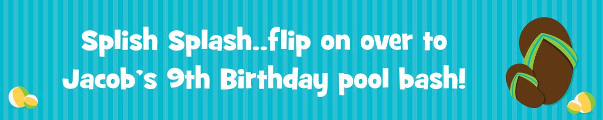 Flip Flops Boy Pool Party - Personalized Birthday Party Banners