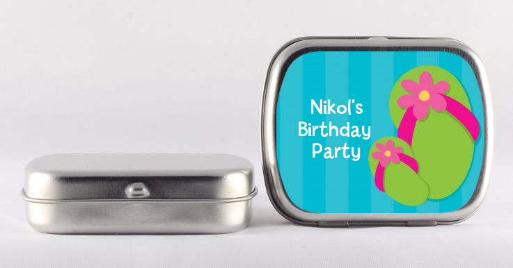 Flip Flops Girl Pool Party - Personalized Birthday Party Mint Tins