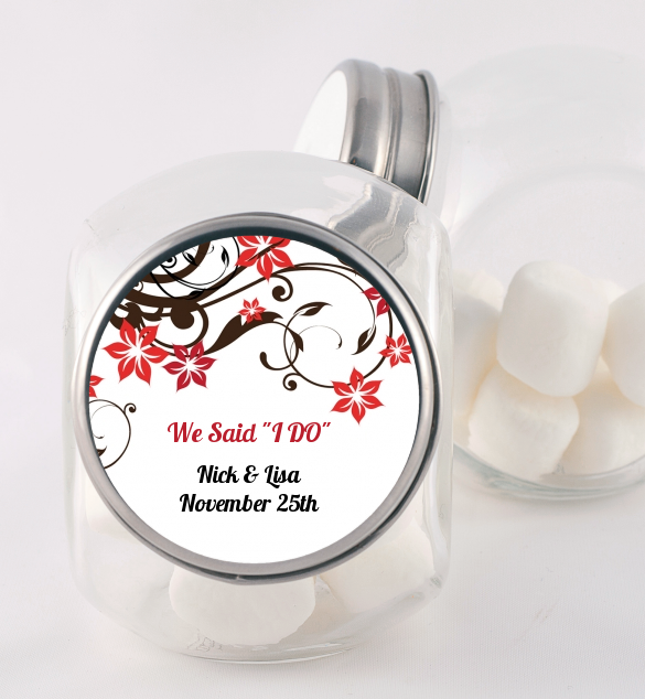 Floral Blossom - Personalized Bridal Shower Candy Jar