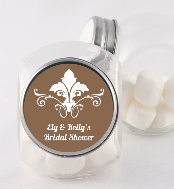 Fluer De Lis - Personalized Bridal Shower Candy Jar