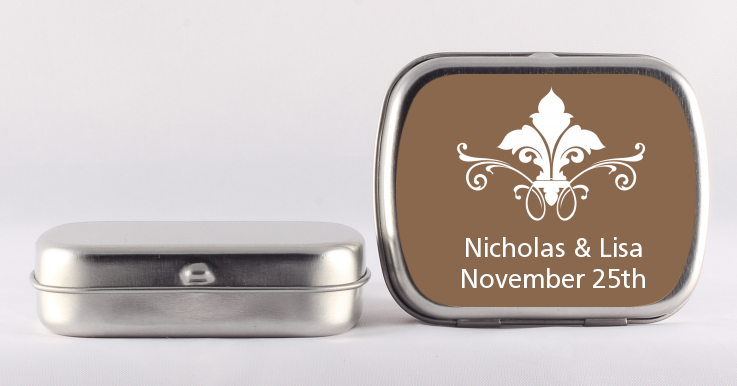 Fluer De Lis - Personalized Bridal Shower Mint Tins