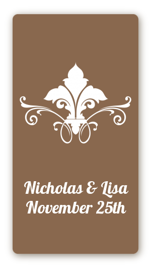 Fluer De Lis - Custom Rectangle Bridal Shower Sticker/Labels