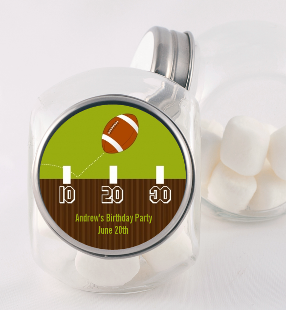 Football - Personalized Birthday Party Candy Jar