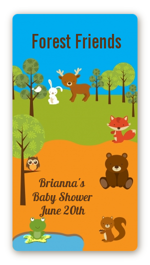 Forest Animals - Custom Rectangle Baby Shower Sticker/Labels