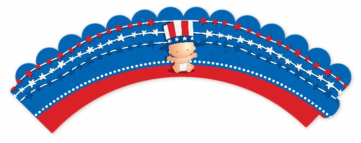 Fourth Of July Stars & Stripes - Baby Shower Cupcake Wrappers