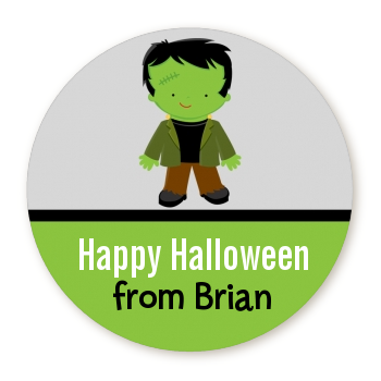 Frankenstein - Round Personalized Halloween Sticker Labels