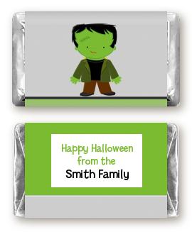 Frankenstein - Personalized Halloween Mini Candy Bar Wrappers