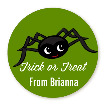 Friendly Spider - Round Personalized Halloween Sticker Labels