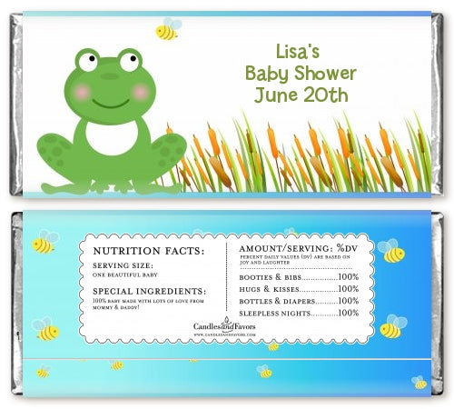 Froggy - Personalized Baby Shower Candy Bar Wrappers