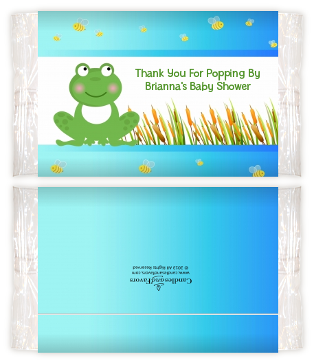 Froggy - Personalized Popcorn Wrapper Baby Shower Favors