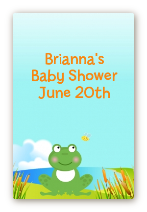 Froggy - Custom Large Rectangle Baby Shower Sticker/Labels