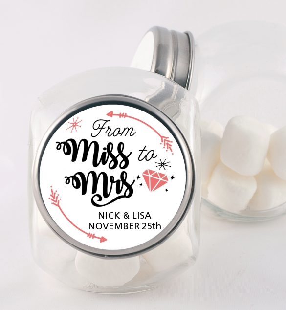 From Miss To Mrs - Personalized Bridal Shower Candy Jar
