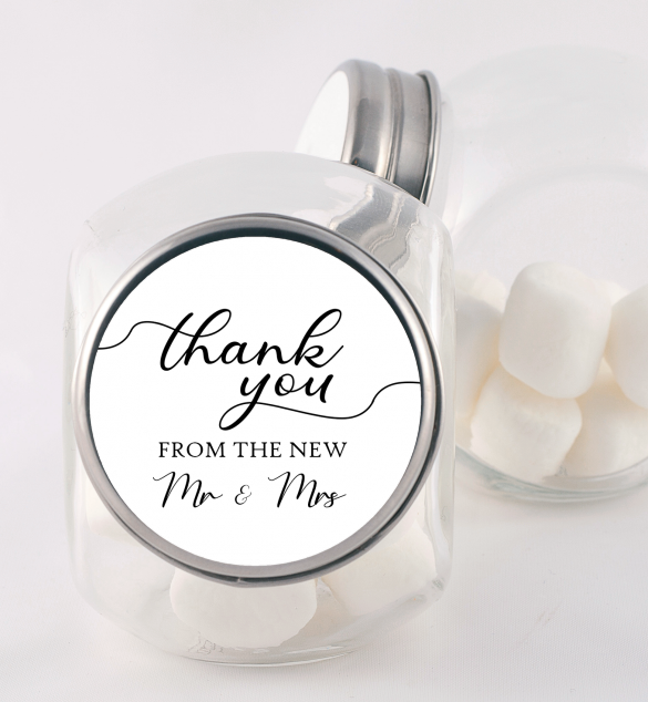 From The New Mr and Mrs - Personalized Bridal Shower Candy Jar