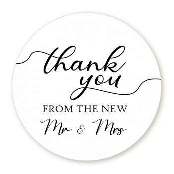 From The New Mr and Mrs - Round Personalized Bridal Shower Sticker Labels