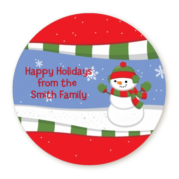 Frosty the Snowman - Round Personalized Christmas Sticker Labels