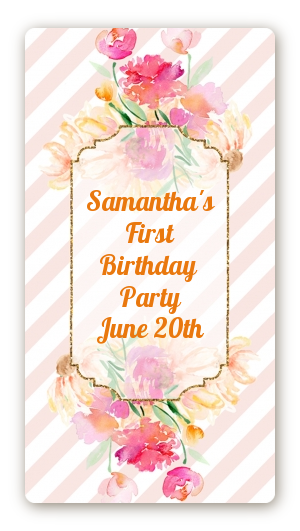 Fun to be One - 1st Birthday Girl - Custom Rectangle Birthday Party Sticker/Labels