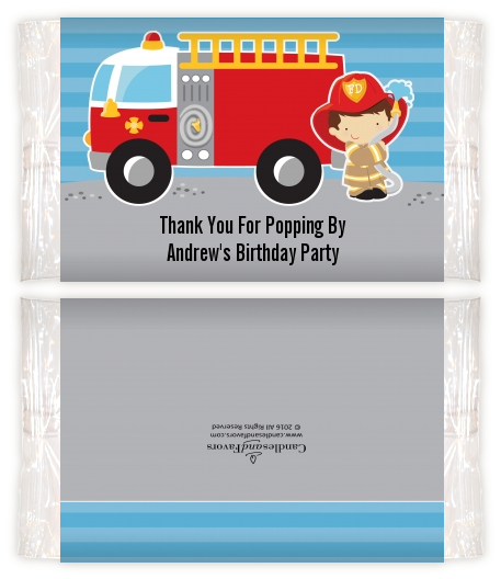 Future Firefighter - Personalized Popcorn Wrapper Birthday Party Favors