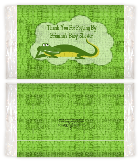 Gator - Personalized Popcorn Wrapper Baby Shower Favors