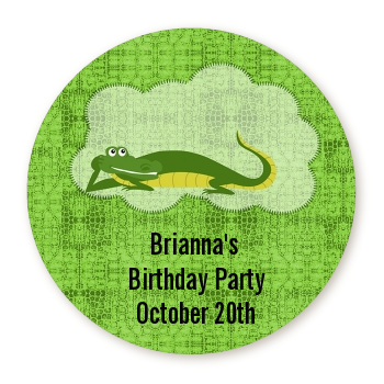 Gator - Round Personalized Birthday Party Sticker Labels
