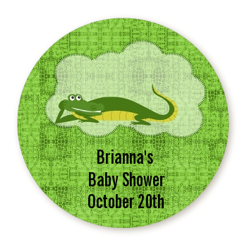 Gator - Round Personalized Baby Shower Sticker Labels